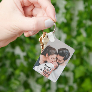 Custom Two Photo Double Sided Aluminum Trends Keychain
