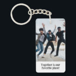 Custom Two Photo Double Sided Best Friends Keychain<br><div class="desc">Custom Two Photo Double Sided Best Friends Key Ring
Easily add your images to this keychain template. this model allows for a different photo on the front and back of the keychain. Great gift for family,  friends,  parents,  grandparents,  wife and children.</div>