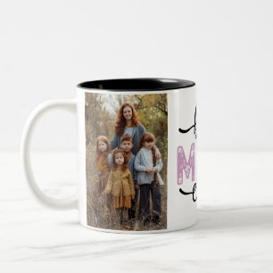 Custom Two Photo Double Sided Best Mom Ever Two-Tone Coffee Mug