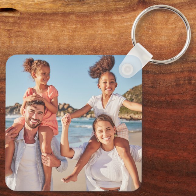 Custom Two Photo Double Sided Family Photo Keychain Zazzle