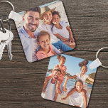 Custom Two Photo Double Sided Family Photo Keychain<br><div class="desc">Create your own personalized family photo keepsake with this custom double-sided keychain, featuring space for two photos. While it's set up for family photos, you can easily swap them out for pictures of friends, pets, or special memories like a vacation. This versatile keychain makes a thoughtful gift for Christmas, holidays,...</div>