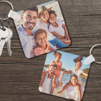 Custom Two Photo Double Sided Family Photo Keychain