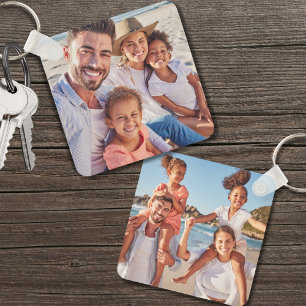 Custom Two Photo Double Sided Family Photo Keychain