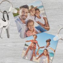 Custom Two Photo Double Sided Family Photo Keychain
