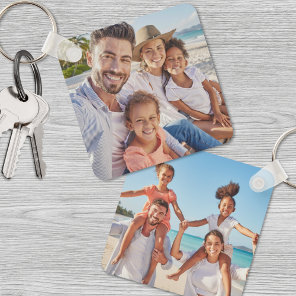 Custom Two Photo Double Sided Family Photo Keychain