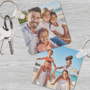 Custom Two Photo Double Sided Family Photo Keychain