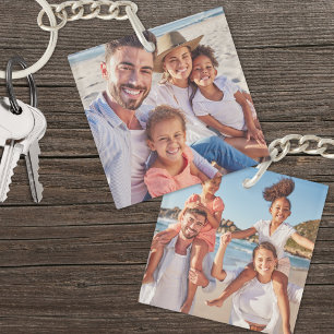 Custom Two Photo Double Sided Family Photo Keychain