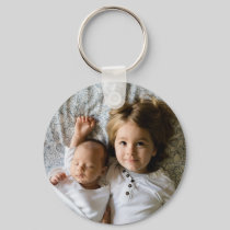 Custom Two Photo Double Sided Round Keychain