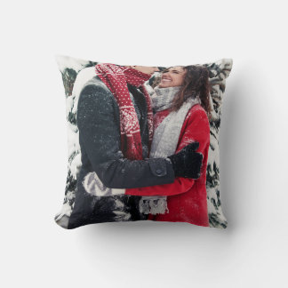 Custom Two Photo Double Sided Throw Pillow