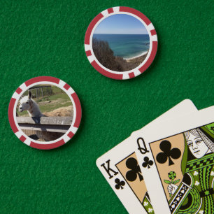 Custom two photo image picture personalized poker chips