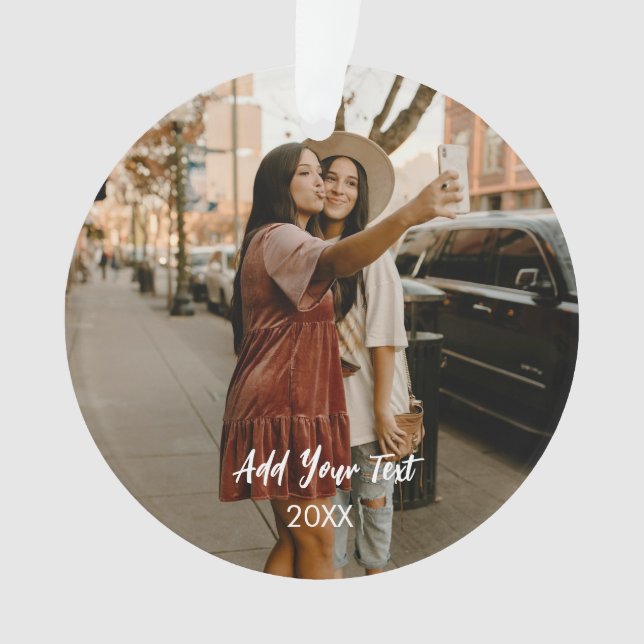 Custom Two Photos Acrylic Ornament  (Front)