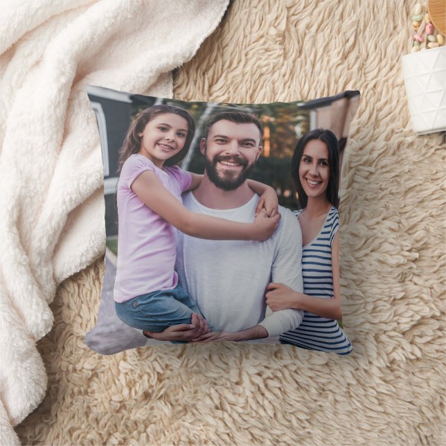 Custom Two Photos Decorative Throw Pillows Photo  (Blanket)