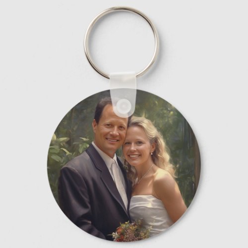 Custom Two Picture Aluminum Double Sided Keychain