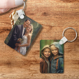Custom Two Picture Aluminum Double Sided Keychain