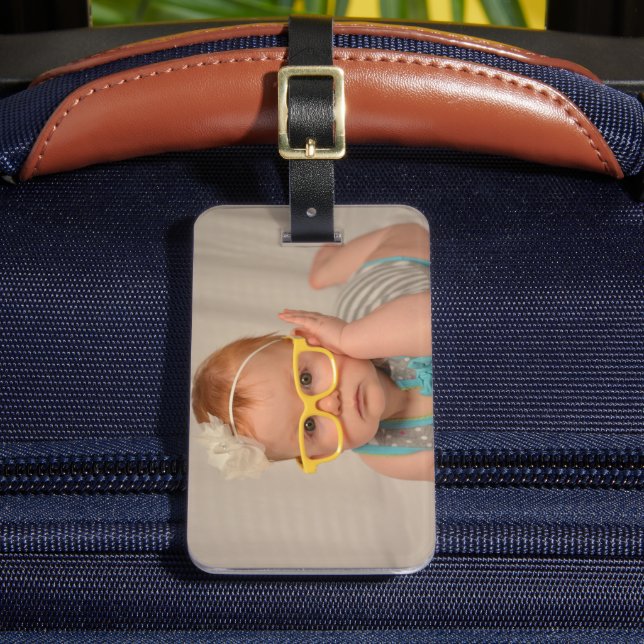 Custom Two-sided Baby Photo Personalized Luggage Tag (Front Insitu 2)