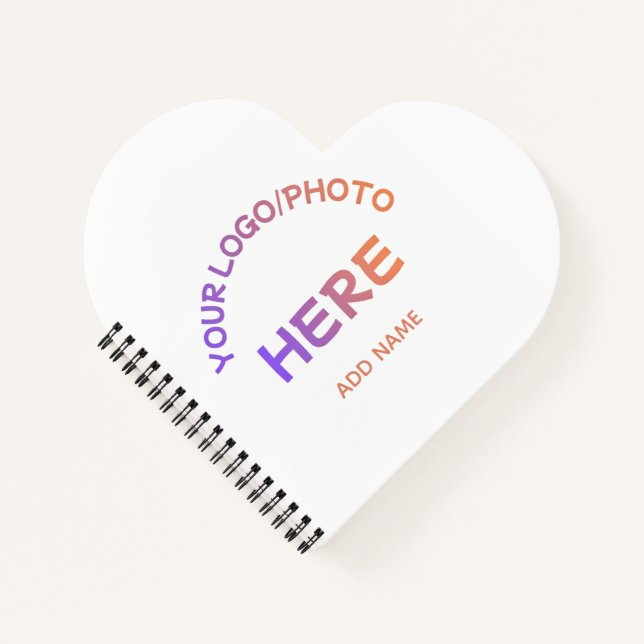 Custom Two-Sided Corporate Logo Heart Notebook (Front)