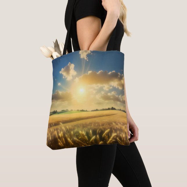 Custom Two-Sided Image Personalized Nature Tote Bag (Close Up)
