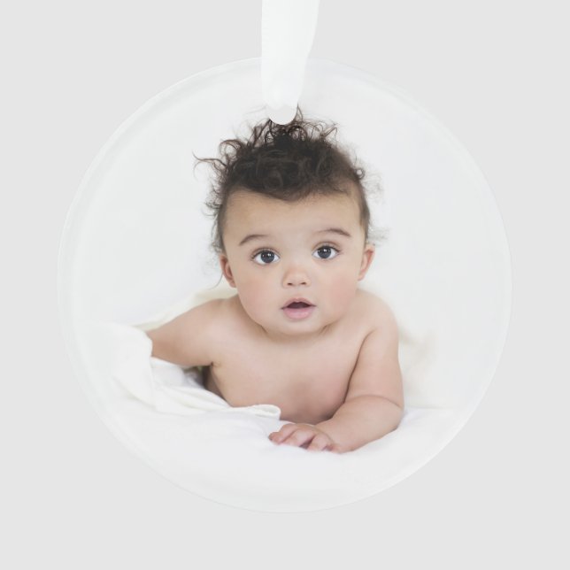 Custom Two-Sided Photo Christmas Holiday Ornament (Front)