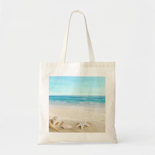 Custom Two-Sided Photo Personalized Beach Modern Tote Bag (Front)