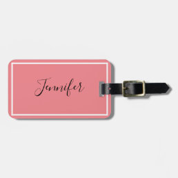 Custom Two-Sided Script Name - address pink black Luggage Tag
