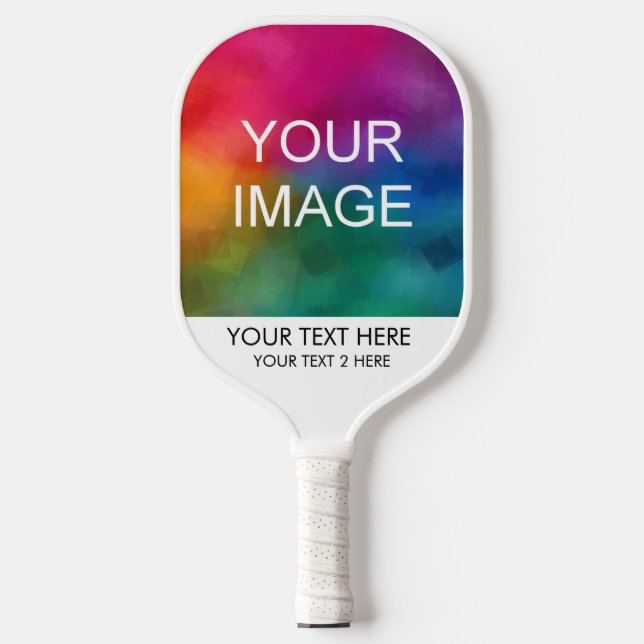 Custom Two Sides Add Your Photo Here Template Pickleball Paddle (Front)