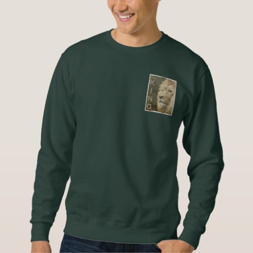 Custom Two Sides Print Pop Art Lion Head King Mens Sweatshirt