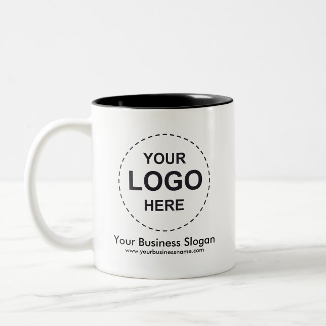 Custom Two-Tone Coffee with Your Business Logo Mug (Left)