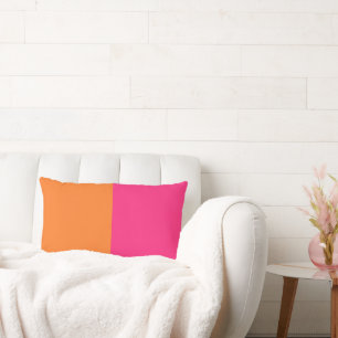 Custom Two Tone Color Block Lumbar Pillow