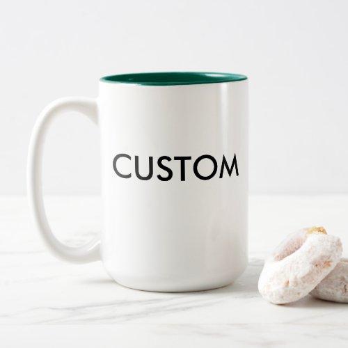 Custom Two_Tone Large 15oz Mug HUNTER GREEN Inside