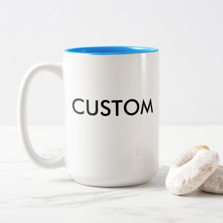 Custom Two-tone Large 15oz Mug - Light Blue Inside