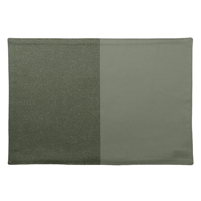 Custom Two-Tone Moss Green Elegant Cloth Placemat (Front)