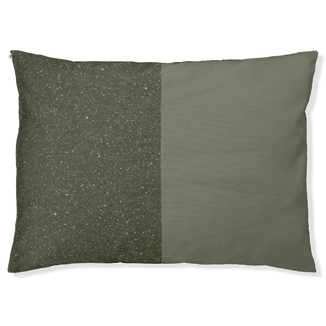 Custom Two-Tone Moss Green “Noise” Outdoor Dog Bed (Front)