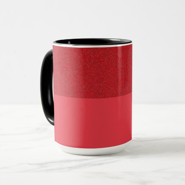 Custom Two-Tone Red Noise Ceramic Mug (Front Left)