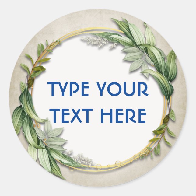 Custom Type Your Text Here Round Sticker (Front)