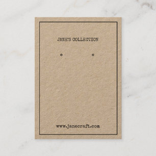 Custom Typewriter Jewelry Earrings Display Card