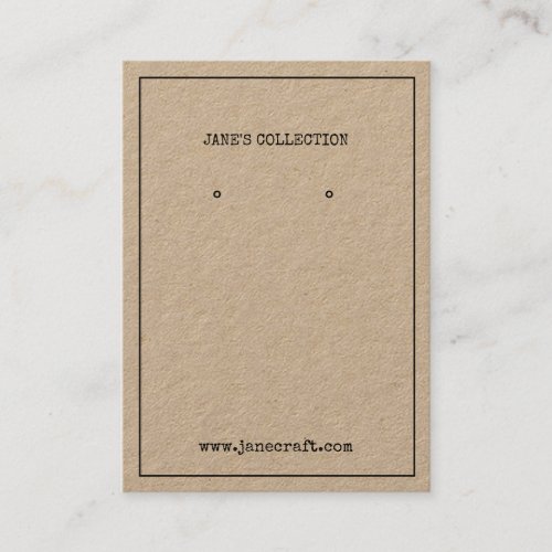 Custom Typewriter Jewelry Earrings Display Card