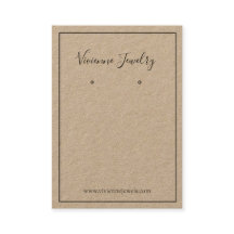 Custom Typography Jewelry Earrings Display Card