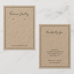 Custom Typography Jewelry Earrings Display Card