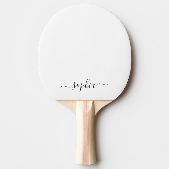 Custom Typography Name Red Back Ping Pong Paddle (Front)