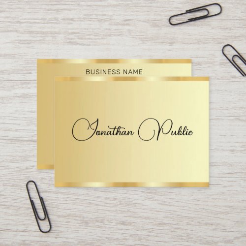 Custom Typography Script Gold Look Professional Business Card