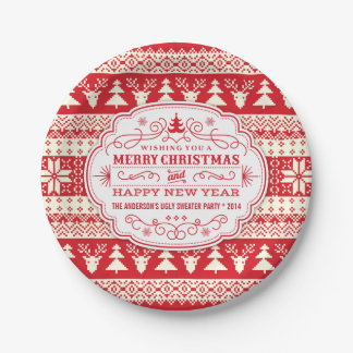 Custom Ugly Sweater Christmas Party Plates