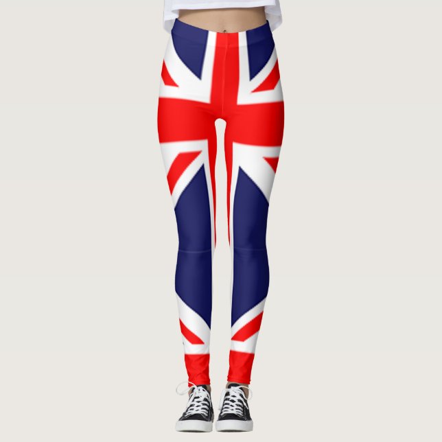Custom UK Britain Royal Union Jacked Flag Leggings (Front)