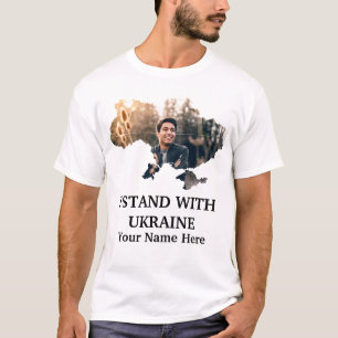 Custom Ukraine photo map-I stand with Ukraine T-Shirt