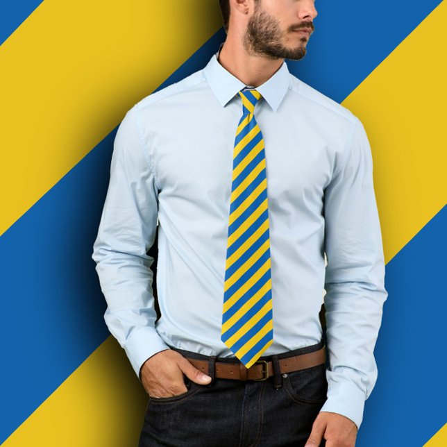 Custom Ukraine Plain Flag Neck Tie (Creator Uploaded)