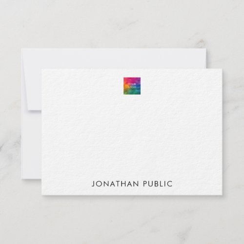 Custom Ultra Thick Upload Your Own Logo Here Note Card