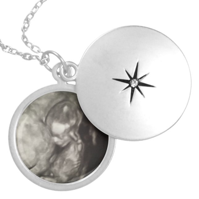Custom Ultrasound Photo Necklace Gift for Mom (Front)