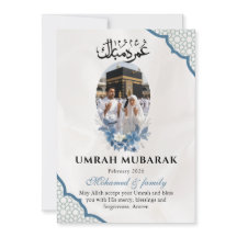 Custom Umrah Mubarak Invitation Photo Card Islamic