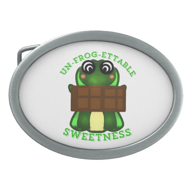Custom Un-frog-ettable Sweetness Frog Gift Belt Buckle (Front)