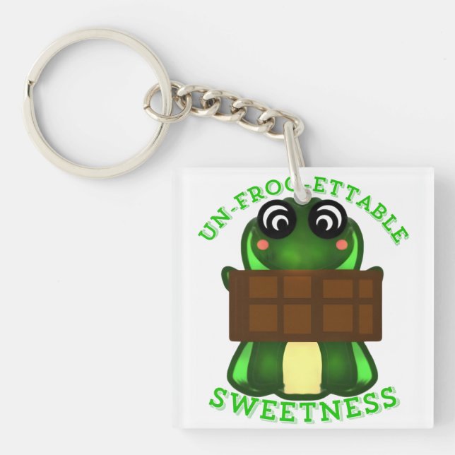 Custom Un-frog-ettable Sweetness Frog Gift  Keychain (Front)