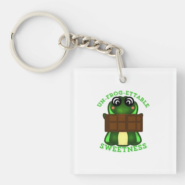 Custom Un-frog-ettable Sweetness Frog Gift Keychain (Front)